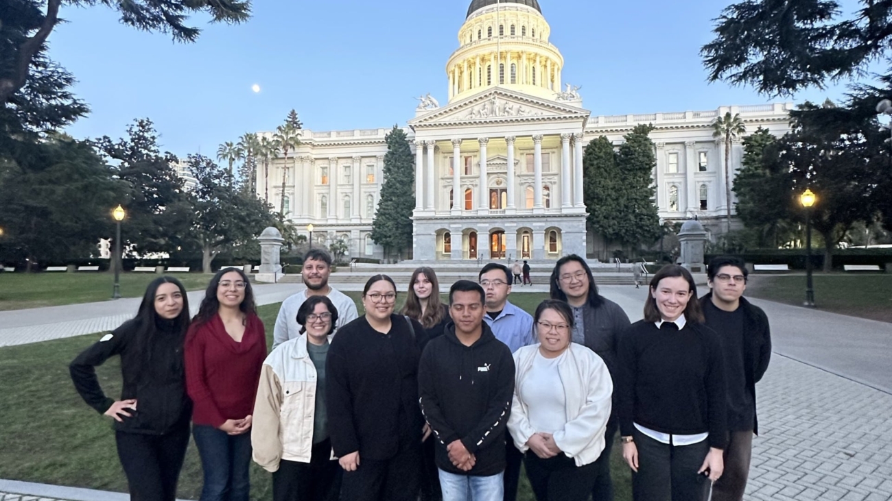 Our Youth Climate Ambassadors in front of the California State Capitol in Sacramento.